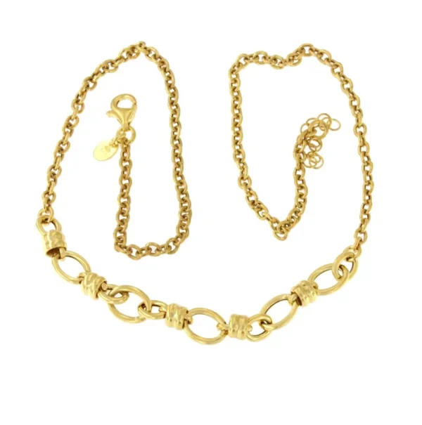 Roman Joyero Cadenas Y Gargantillas<AMALFI gargantilla plata 1ª ley bañada oro eslabones aretes