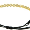 Roman Joyero Pulseras<AMARILLO, pulsera de macramé con plata dorada.
