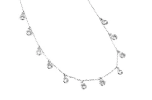 Roman Joyero Cadenas Y Gargantillas<AMAZON, cadena corta de plata rodiada con circonitas