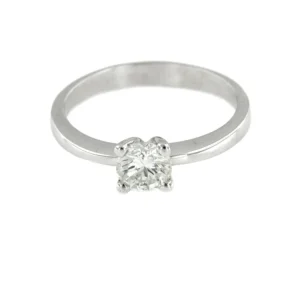 Roman Joyero Anillos<AMORE, Solitario de oro blanco con diamante