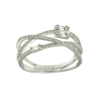 Roman Joyero Anillos<ANASCO sortija de oro blanco de 18 kt y diamantes