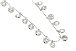 Roman Joyero Cadenas Y Gargantillas<ANDREY, gargantilla de plata con bolitas y circonitas