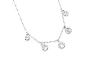 Roman Joyero Cadenas Y Gargantillas<ANGELUS, cadena de plata rodiada con circonitas