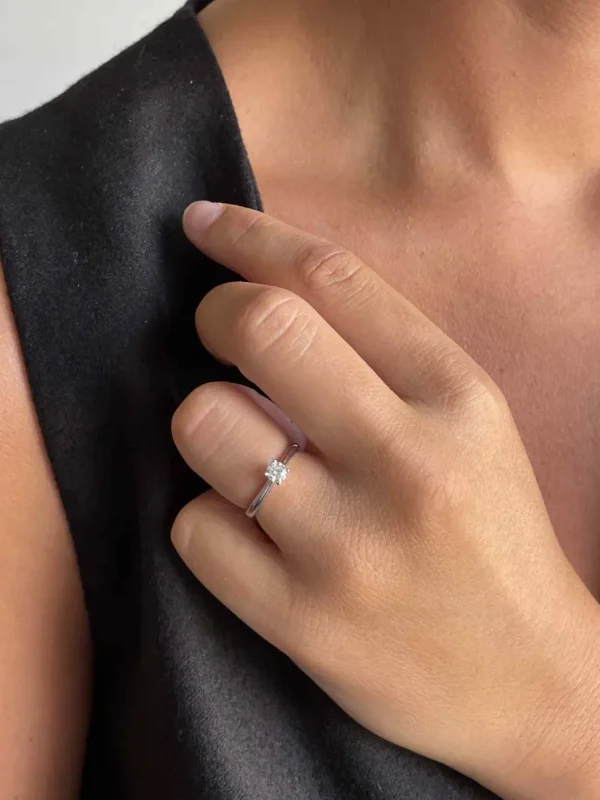 Roman Joyero Anillos<Anillo AIX-EN-PROVENCE solitario brillante en oro blanco 18 ktes