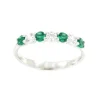 Roman Joyero Anillos<Anillo alianza ALTAN oro blanco circonitas y cuarzos verdes.