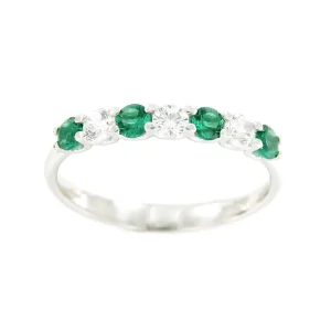 Roman Joyero Anillos<Anillo alianza ALTAN oro blanco circonitas y cuarzos verdes.