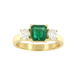 Roman Joyero Anillos<Anillo ALJARAFE oro amarillo 18 ktes esmeralda y brillantes