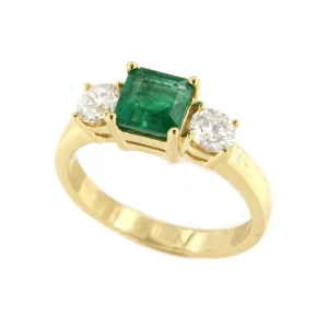 Roman Joyero Anillos<Anillo ALJARAFE oro amarillo 18 ktes esmeralda y brillantes