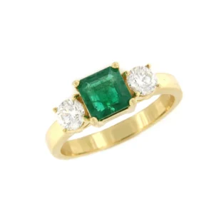 Roman Joyero Anillos<Anillo ALJARAFE oro amarillo 18 ktes esmeralda y brillantes
