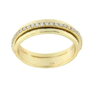 Roman Joyero Anillos<Anillo ancho de plata con alianza de circonita