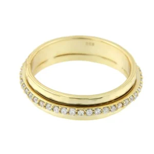 Roman Joyero Anillos<Anillo ancho de plata con alianza de circonita