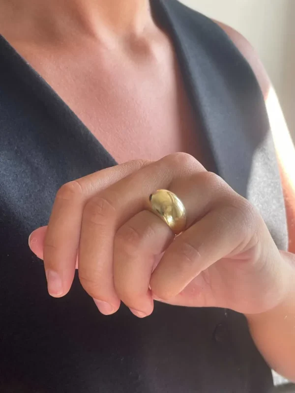 Roman Joyero Anillos<Anillo ancho NADOR en plata 1ª ley bañada oro