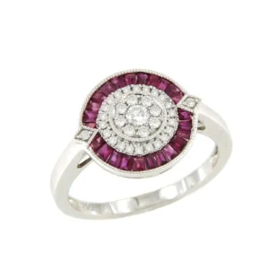 Roman Joyero Anillos<Anillo ANIS oro blanco 18 ktes brillantes y taypes de rubies