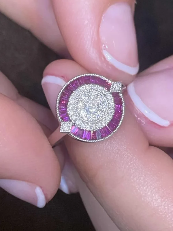 Roman Joyero Anillos<Anillo ANIS oro blanco 18 ktes brillantes y taypes de rubies