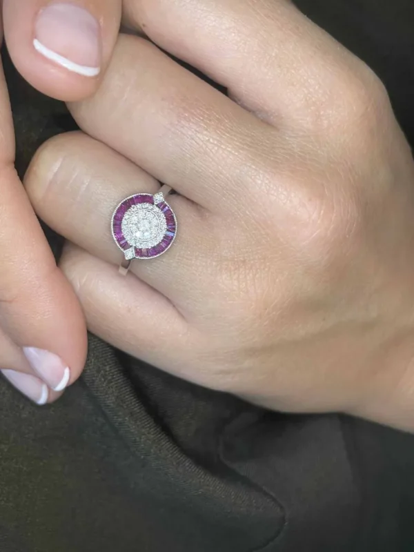 Roman Joyero Anillos<Anillo ANIS oro blanco 18 ktes brillantes y taypes de rubies