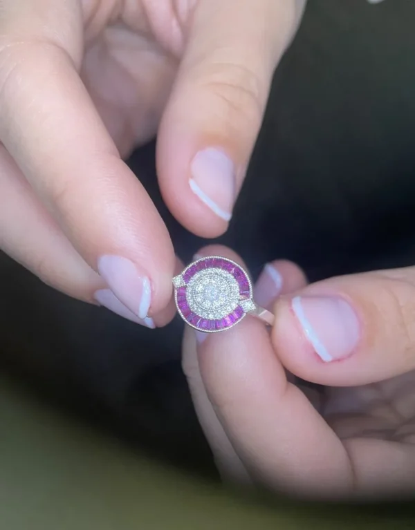 Roman Joyero Anillos<Anillo ANIS oro blanco 18 ktes brillantes y taypes de rubies