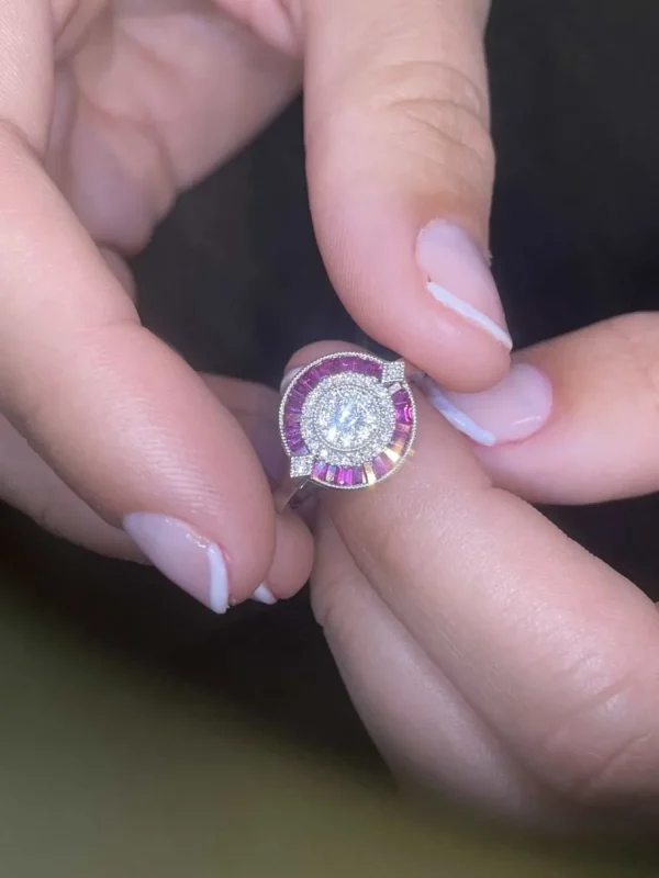 Roman Joyero Anillos<Anillo ANIS oro blanco 18 ktes brillantes y taypes de rubies