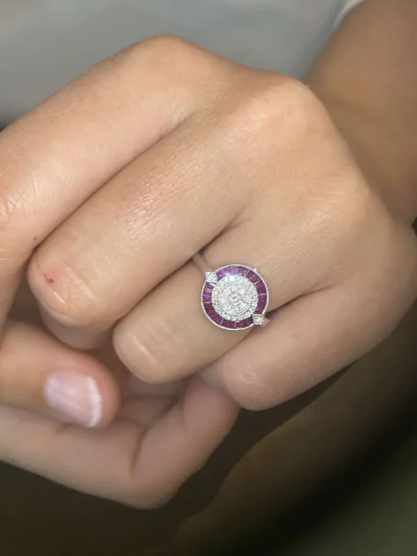 Roman Joyero Anillos<Anillo ANIS oro blanco 18 ktes brillantes y taypes de rubies