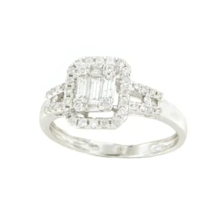 Roman Joyero Anillos<Anillo BALLET centro de baguettes rodeado de brillantes oro blanco