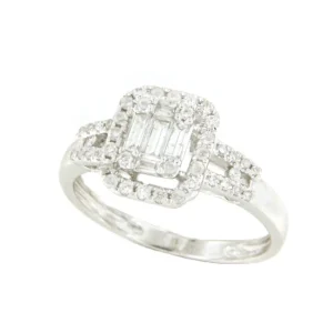 Roman Joyero Anillos<Anillo BALLET centro de baguettes rodeado de brillantes oro blanco