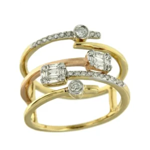 Roman Joyero Anillos<Anillo BEJA ancho de oro amarillo 18 kts. con diamantes