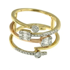 Roman Joyero Anillos<Anillo BEJA ancho de oro amarillo 18 kts. con diamantes