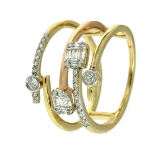 Roman Joyero Anillos<Anillo BEJA ancho de oro amarillo 18 kts. con diamantes