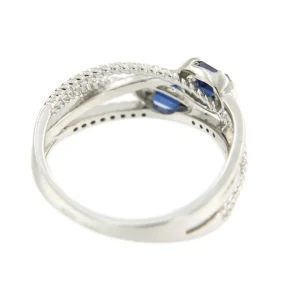 Roman Joyero Anillos<Anillo BERBER oro blanco de 18 kts brillantes y zafiros baguettes