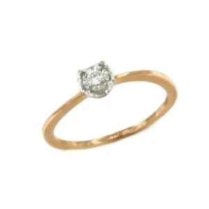 Roman Joyero Anillos<Anillo BIARRITZ solitario diamante talla brillante en oro rosa 18 ktes.
