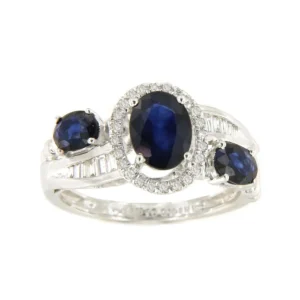 Roman Joyero Anillos<Anillo CAMAS en oro blanco 18 ktes con zafiros y brillantes.