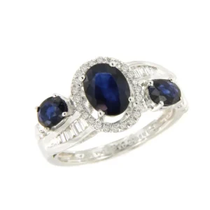 Roman Joyero Anillos<Anillo CAMAS en oro blanco 18 ktes con zafiros y brillantes.
