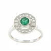 Roman Joyero Anillos<Anillo CAMPANILLA en oro blanco o amarillo de 18 ktes esmeralda y zafiro