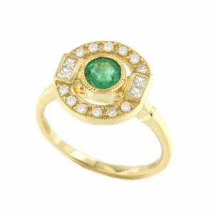 Roman Joyero Anillos<Anillo CAMPANILLA en oro blanco o amarillo de 18 ktes esmeralda y zafiro