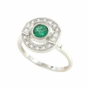 Roman Joyero Anillos<Anillo CAMPANILLA en oro blanco o amarillo de 18 ktes esmeralda y zafiro