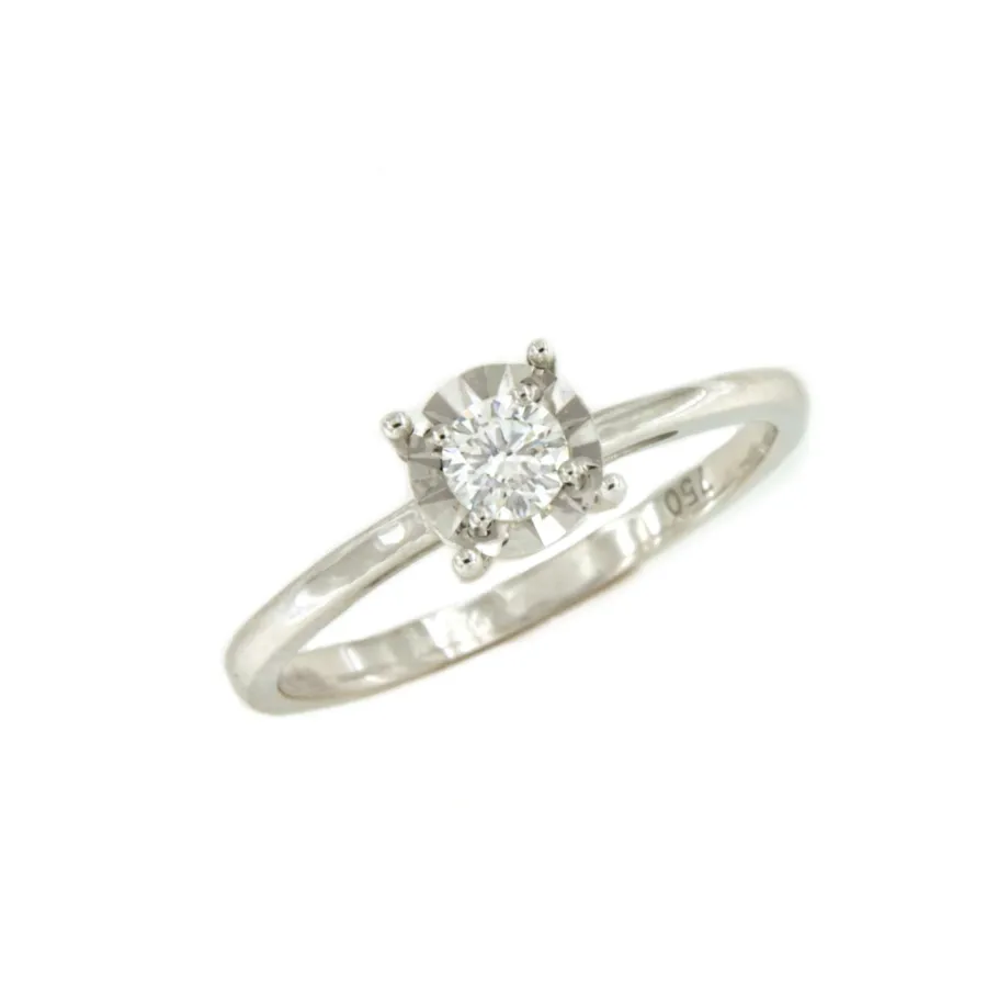 anillo_cannes_solitario_o_12.webp Roman Joyero Anillos<Anillo CANNES solitario oro blanco de 18 kilates con diamante talla brillante