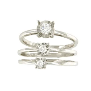 Roman Joyero Anillos<Anillo CANNES solitario oro blanco de 18 kilates con diamante talla brillante