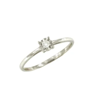 Roman Joyero Anillos<Anillo CANNES solitario oro blanco de 18 kilates con diamante talla brillante