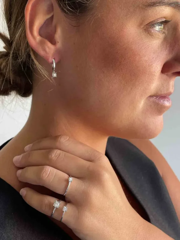 Roman Joyero Anillos<Anillo CANNES solitario oro blanco de 18 kilates con diamante talla brillante