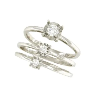Roman Joyero Anillos<Anillo CANNES solitario oro blanco de 18 kilates con diamante talla brillante