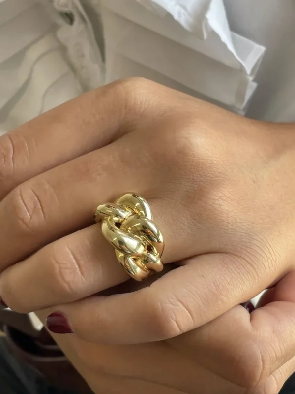 Roman Joyero Anillos<Anillo CAPOTE en oro amarillo de 18 kilates tipo barbado