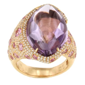 Roman Joyero Anillos<Anillo CASCAI oro rosa 18 kilates amatistas y brillantes