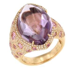 Roman Joyero Anillos<Anillo CASCAI oro rosa 18 kilates amatistas y brillantes