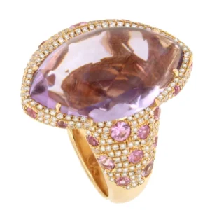 Roman Joyero Anillos<Anillo CASCAI oro rosa 18 kilates amatistas y brillantes