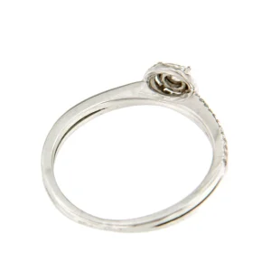 Roman Joyero Anillos<Anillo CASTRES solitario de brillante alianza cruzada en oro blanco 18 ktes