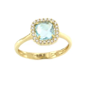 Roman Joyero Anillos<Anillo CEYLAN en oro amarillo 18kt cuarzo azul y circonitas