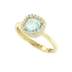 Roman Joyero Anillos<Anillo CEYLAN en oro amarillo 18kt cuarzo azul y circonitas