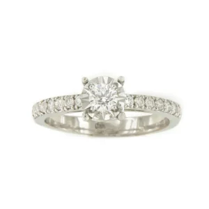 Roman Joyero Anillos<Anillo CHAMBERY solitario de brillante en oro blanco de 18 ktes