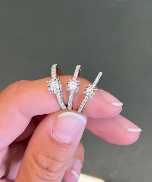 Roman Joyero Anillos<Anillo CHAMBERY solitario de brillante en oro blanco de 18 ktes