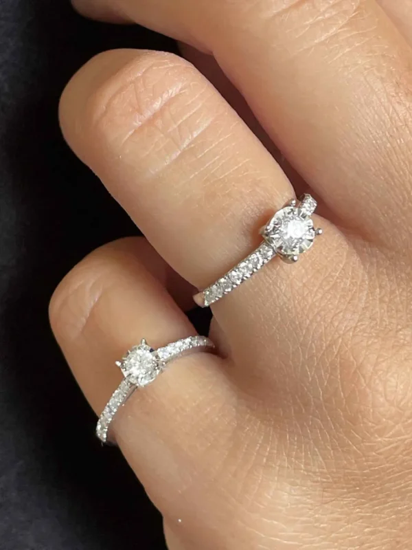 Roman Joyero Anillos<Anillo CHAMBERY solitario de brillante en oro blanco de 18 ktes