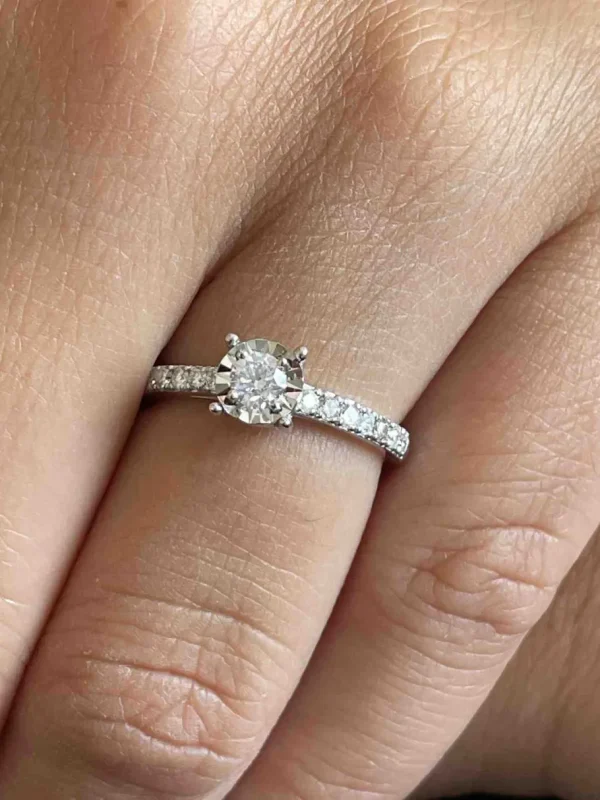 Roman Joyero Anillos<Anillo CHAMBERY solitario de brillante en oro blanco de 18 ktes